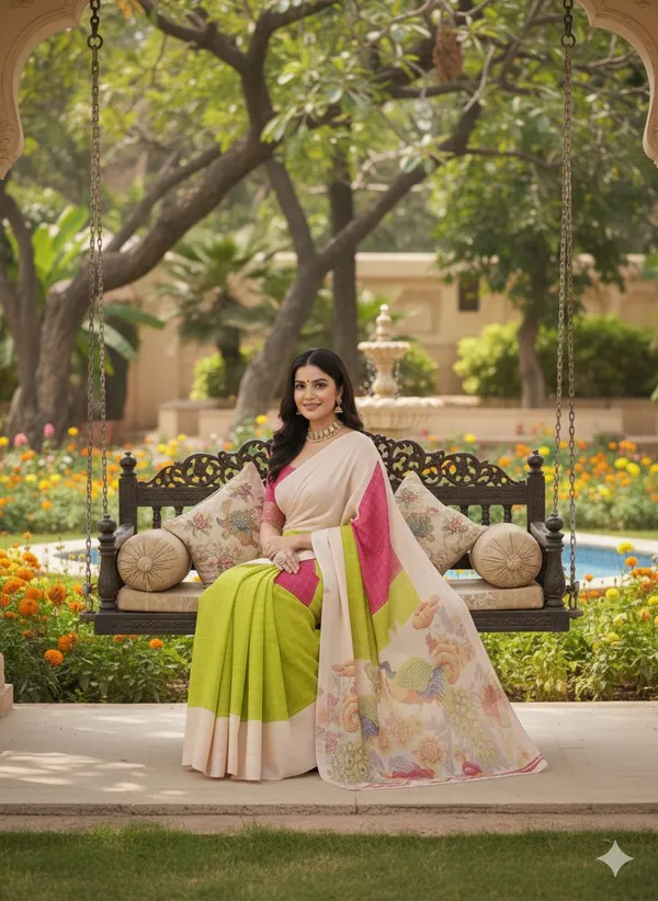 Multicolor_Pure_Silk_Premium_Printed_And_Floral_Print_And_Checkered_And_Paisley_Bollywood_Saree_For_Women