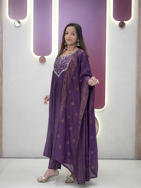 Purple_Chanderi_Premium_Embroidered_Kurta_Palazzo_Dupatta_Set_For_Women