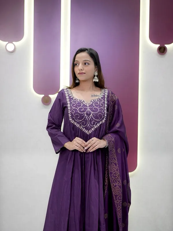 Purple_Chanderi_Premium_Embroidered_Kurta_Palazzo_Dupatta_Set_For_Women