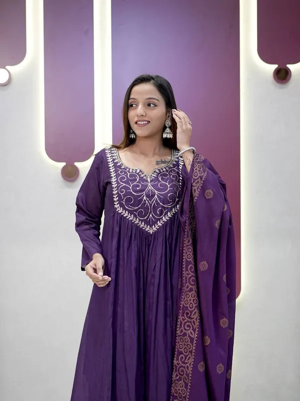 Purple_Chanderi_Premium_Embroidered_Kurta_Palazzo_Dupatta_Set_For_Women