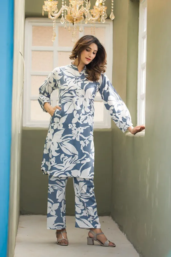 Light_Blue_And_White_Chiffon_Premium_Printed_Kurta_Palazzo_Set_For_Women