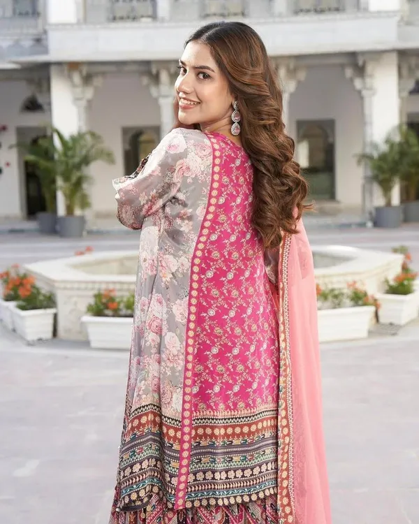 Pink_Heavy_Faux_Georgette_Premium_Graphic_Print_And_Printed_Kurta_Palazzo_Dupatta_Set_For_Women
