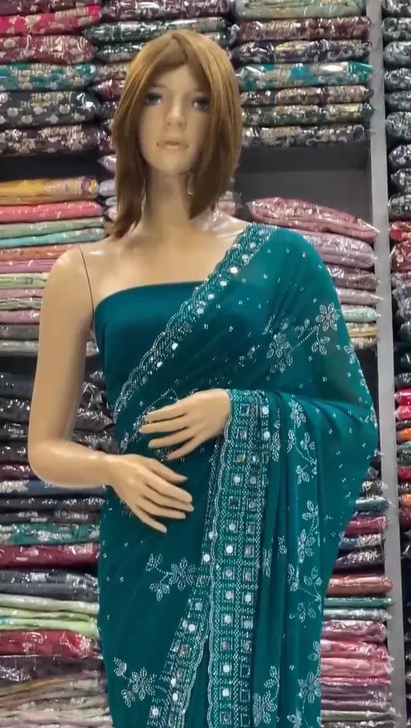 Sea_Green_Georgette_Premium_Temple_Border_And_Embroidered_Bollywood_Saree_For_Women