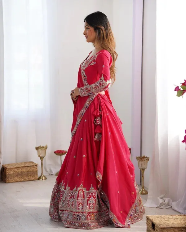Red_Chiffon_Premium_Embroidered_Lehenga_Choli_For_Women