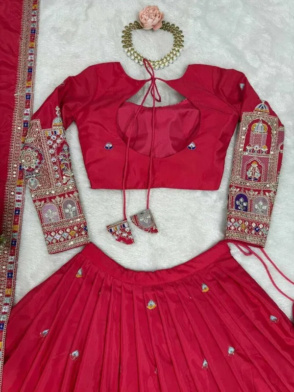 Red_Chiffon_Premium_Embroidered_Lehenga_Choli_For_Women