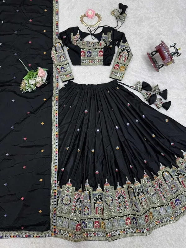 Black_Chiffon_Premium_Embroidered_Lehenga_Choli_For_Women
