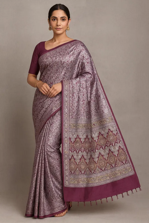 Purple_Art_Silk_Premium_Woven_And_Floral_Print_And_Temple_Border_And_Self_Design_Bollywood_Saree_For_Women