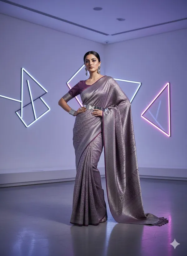 Purple_Art_Silk_Premium_Woven_And_Floral_Print_And_Temple_Border_And_Self_Design_Bollywood_Saree_For_Women