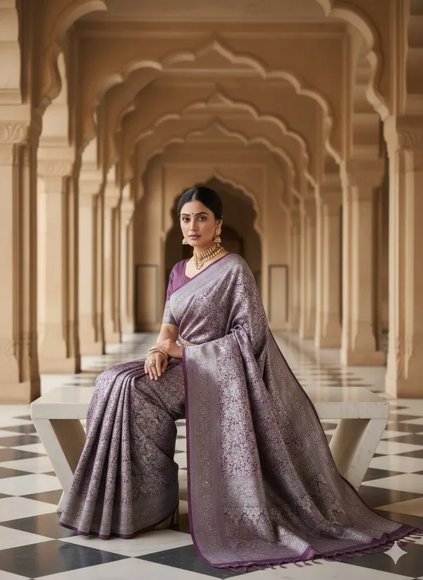 Purple_Art_Silk_Premium_Woven_And_Floral_Print_And_Temple_Border_And_Self_Design_Bollywood_Saree_For_Women