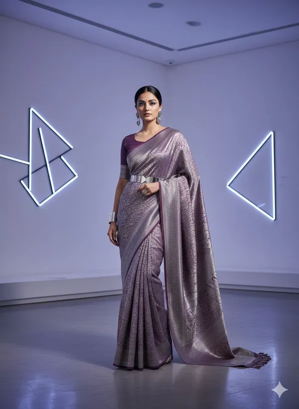 Purple_Art_Silk_Premium_Woven_And_Floral_Print_And_Temple_Border_And_Self_Design_Bollywood_Saree_For_Women