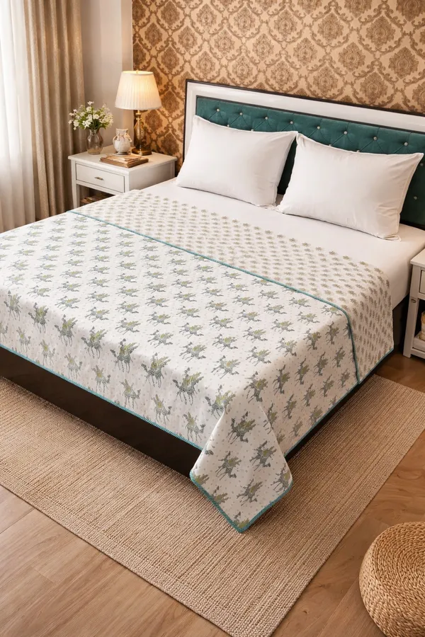 Ritual_Cotton_Printed_Double_Bed_(Reversible)
Comforter/Dohar_-_Green