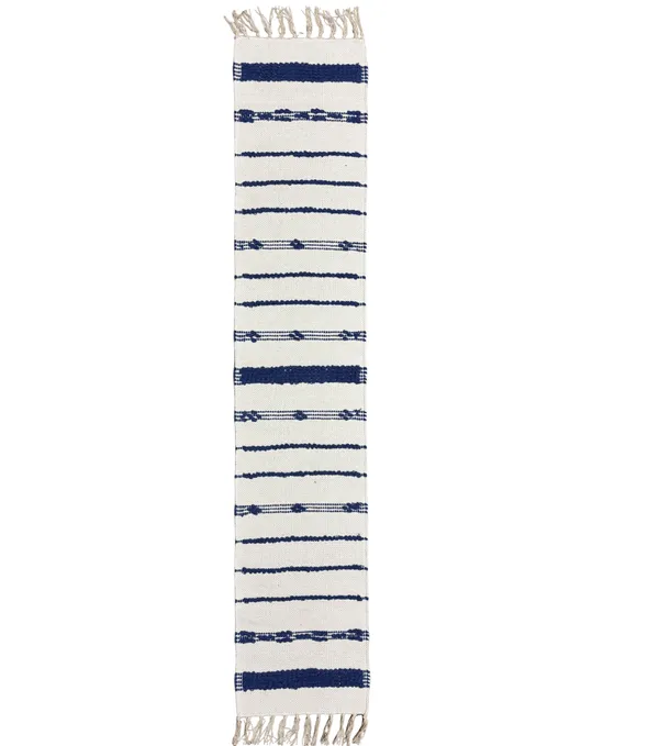 Blue_&_White_Premium_Dot_Stripe_Handwoven_Table_Runner,_Size_-_12x72_Inch