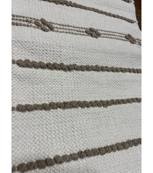 Brown_&_White_Dot_Stripe_Handwoven_Table_Runner,_Size_-_12x72_Inch