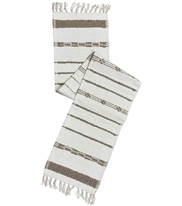 Brown_&_White_Dot_Stripe_Handwoven_Table_Runner,_Size_-_12x72_Inch