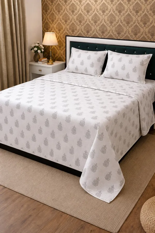 Shell_Cotton_Printed_Double_Bed_(Reversible)
Comforter/Dohar_Set_(Includes_Comforter/Bedsheet/Two_Cushion_Covers)