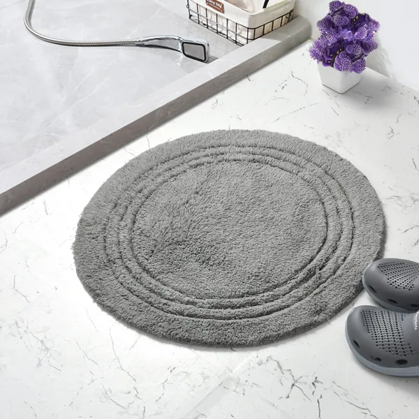 Grey_Premium_Linea_Tufted_Round_Bath_Mat,_Size_-_60_CM_Round