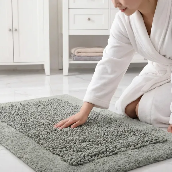Grey_Premium_Twist_Bath_Mat,_Size_-_40x60_CM