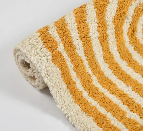 Yellow_And_Off_White_Premium_Cotton_Designer_Bath_Mats,_Size_-_50x80_CM