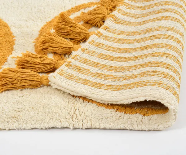 Yellow_And_Off_White_Premium_Cotton_Designer_Bath_Mats,_Size_-_50x80_CM