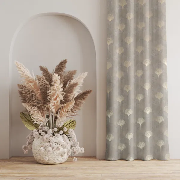 Grey_Premium_Leaf_Polyester_Door_Curtain_And_Window_Curtain