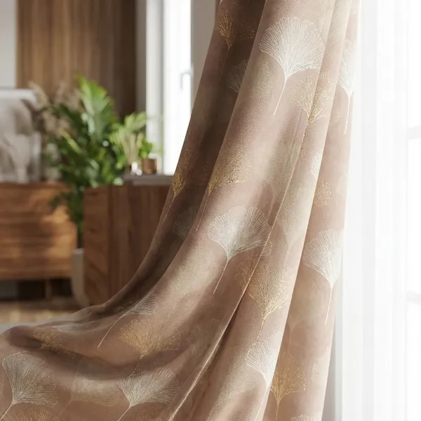 Peach_Premium_Leaf_Polyester_Door_Curtain_And_Window_Curtain