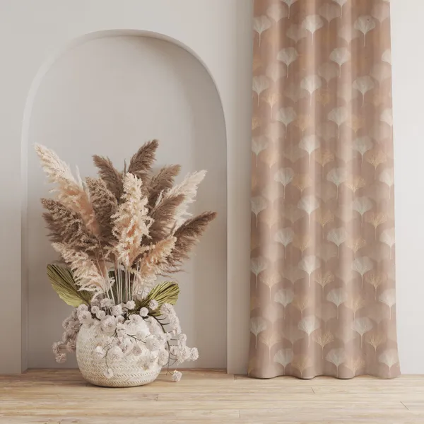 Peach_Premium_Leaf_Polyester_Door_Curtain_And_Window_Curtain