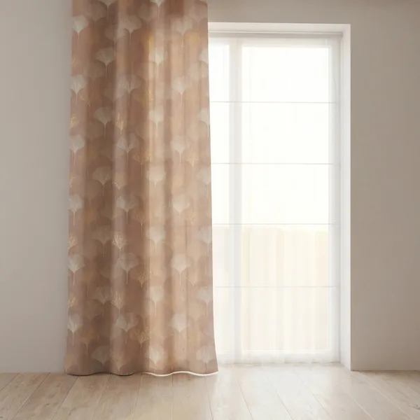Peach_Premium_Leaf_Polyester_Door_Curtain_And_Window_Curtain