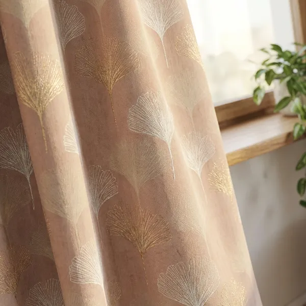 Peach_Premium_Leaf_Polyester_Door_Curtain_And_Window_Curtain