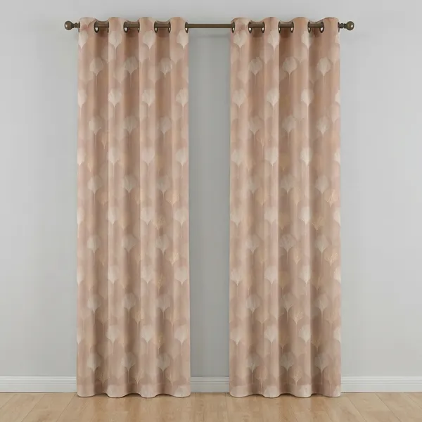 Peach_Premium_Leaf_Polyester_Door_Curtain,_Size_-_4x7_ft,_Pack_of_2_pcs