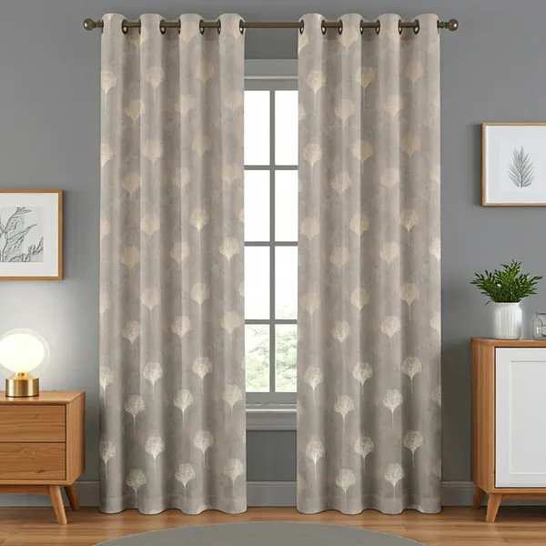 Grey_Premium_Leaf_Polyester_Door_Curtain_And_Window_Curtain