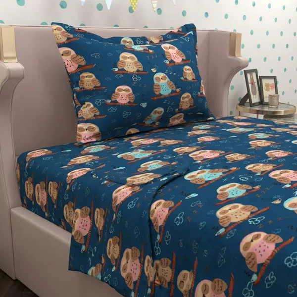 Multicolor_Premium_Nocturnal_Owl_Bed_Sheet_Single_Bed_Sheet
