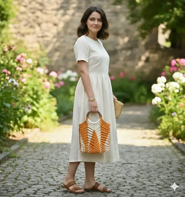 Orange_Premium_Crown_Macrame_Hand_Bag