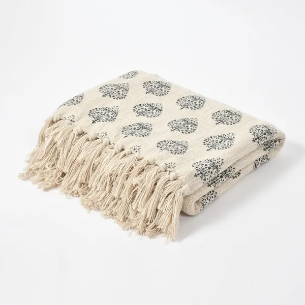 Off_White_And_Blue_Premium_Tune_Block_Printed_Throw,_Size_-_130x180_CM
