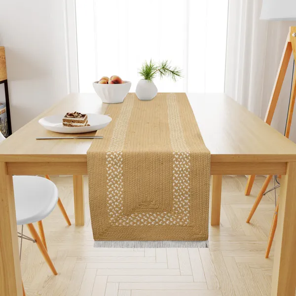 Beige_Premium_Caffe_Table_Runner,_Size_-_12x72_Inch