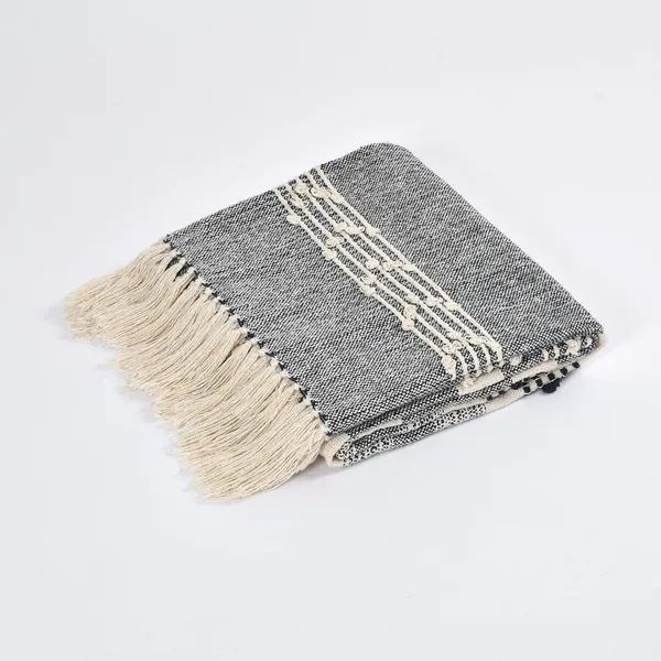 Grey_Premium_Horizon_Cotton_Throw,_Size_-_130x180_CM