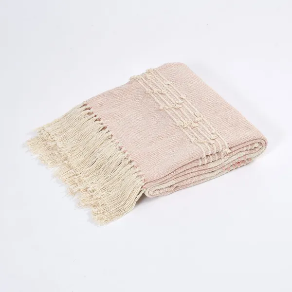 Peach_Premium_Effel_Cotton_Throw_-_Pink,_Size_-_130x180_CM