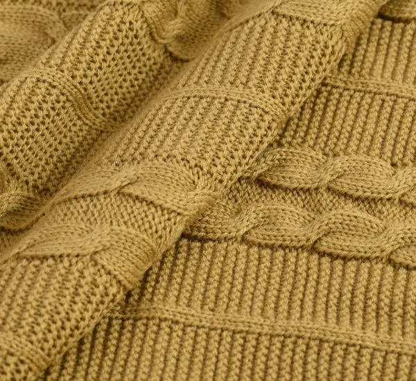 Pale_Yellow_Premium_Blossom_Knitted_Throw,_Colour_-_Tan,_Size_-_130x180_CM
