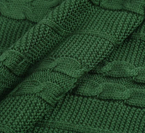 Green_Premium_Blossom_Knitted_Throw,_Colour_-_Dark_Green,_Size_-_130x180_CM