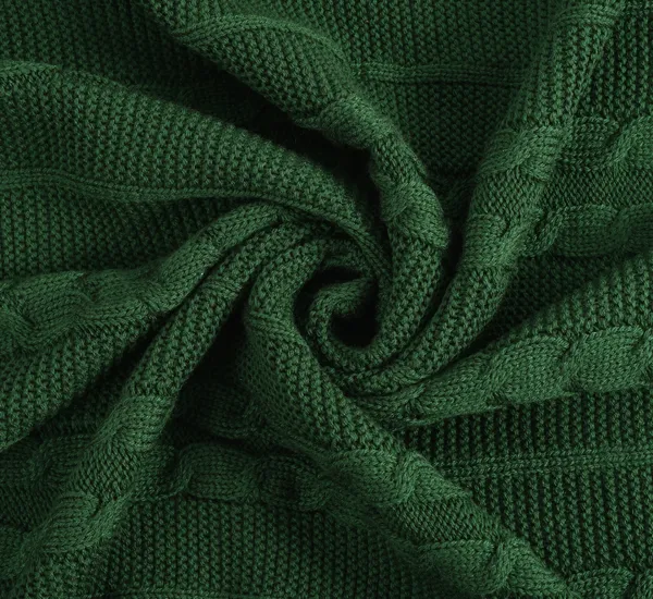 Green_Premium_Blossom_Knitted_Throw,_Colour_-_Dark_Green,_Size_-_130x180_CM