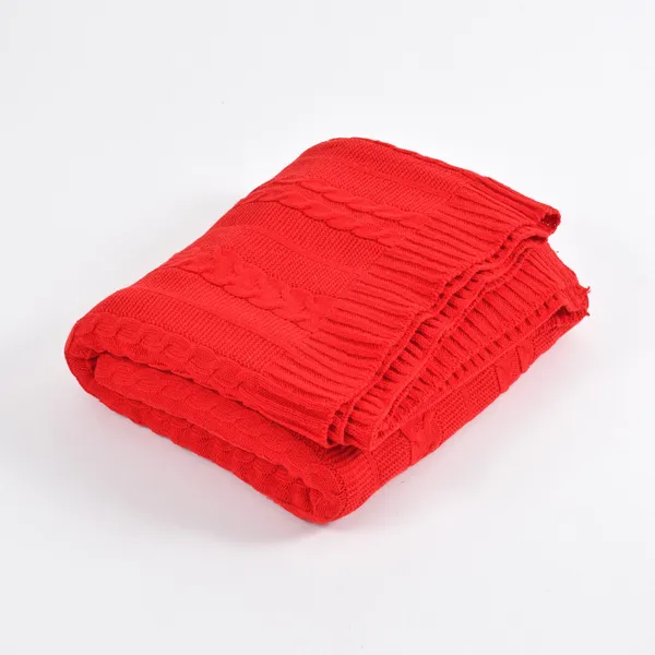 Red_Premium_Blossom_Knitted_Throw,_Colour_-_Maroon,_Size_-_130x180_CM
