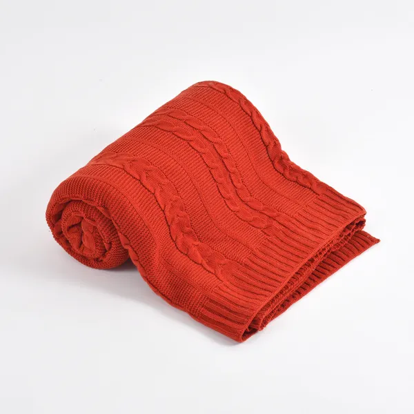 Red_Premium_Blossom_Knitted_Throw,_Colour_-_Maroon,_Size_-_130x180_CM