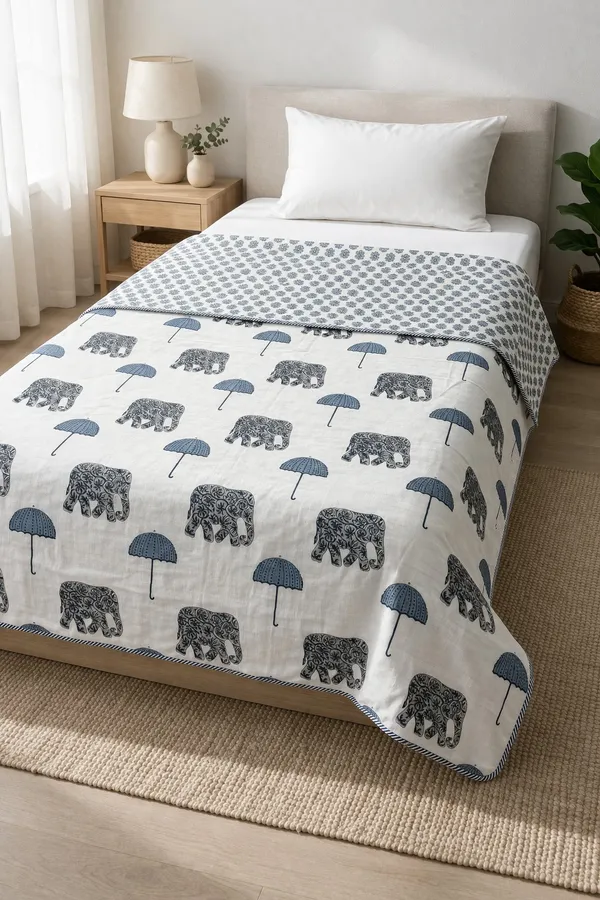 Jumbo_Cotton_Printed_Single_Bed_(Reversible)
Comforter/Dohar_-_Blue