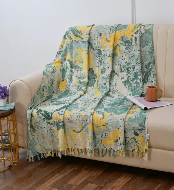 Green_Premium_Marble_Block_Printed_Throw,_Size_-_130x180_CM