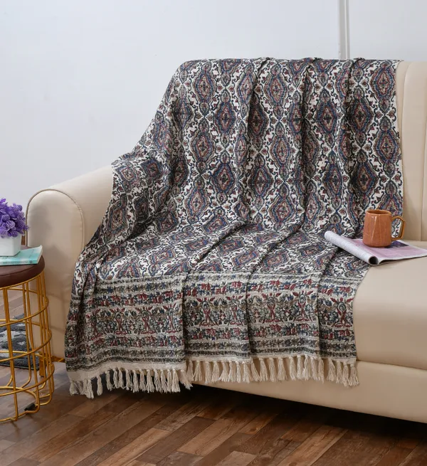 Multicolour_Antique_Aura_Block_Printed_Throw,_Size_-_130x180_CM