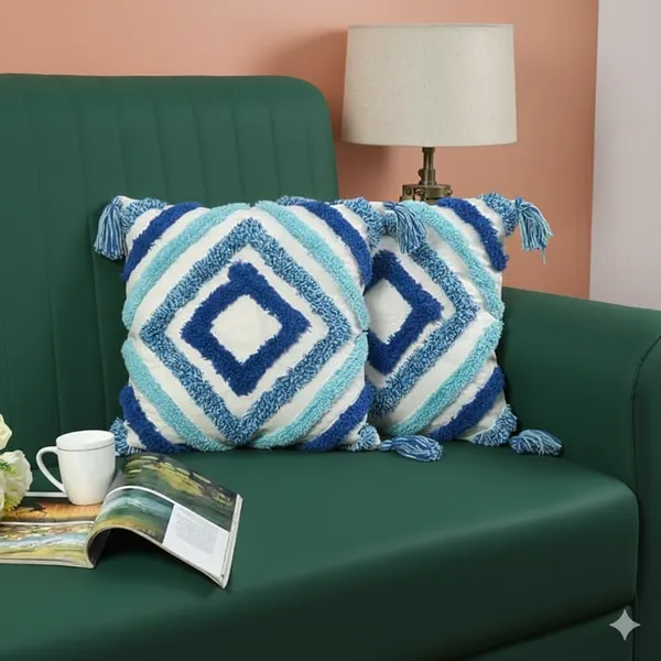 Multicolour_Premium_Bluedo_Hand_Woven_Table_Tufted_Boho_Cushion_Cover_Pack_Of_2,_Size_-_16x16_Inch_(_Filler_not_include_)