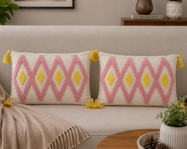 Multicolour_Premium_Dynmo_Hand_Woven_Table_Tufted_Boho_Pillow_Cover_Pack_Of_2,_Size_-_12x20_Inch_(_Filler_not_include_)