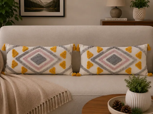 Multicolour_Premium_Hexa_Hand_Woven_Table_Tufted_Lumber_Pillow_Cover_Pack_Of_2,_Size_-_12x35_Inch_(_Filler_not_include_)