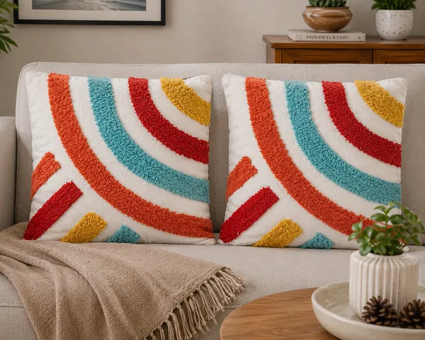 Multicolour_Premium_Jelly_Hand_Woven_Table_Tufted_Boho_Cushion_Cover_Pack_Of_2,_Size_-_16x16_Inch_(_Filler_not_include_)