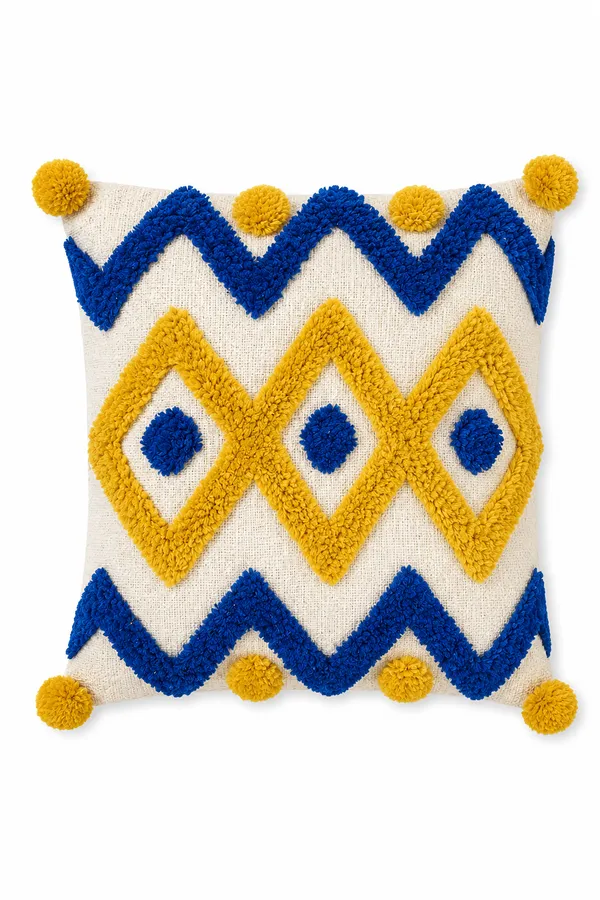 Multicolour_Premium_Jingle_Hand_Woven_Table_Tufted_Boho_Cushion_Cover_Pack_Of_2,_Size_-_16x16_Inch_(_Filler_not_include_)