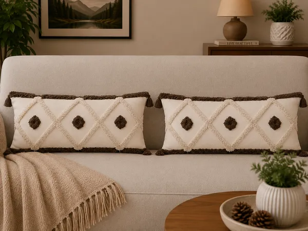 Multicolour_Premium_Autum_Hand_Woven_Table_Tufted_Lumber_Pillow_Cover_Pack_Of_2,_Size_-_12x35_Inch_(_Filler_not_include_)